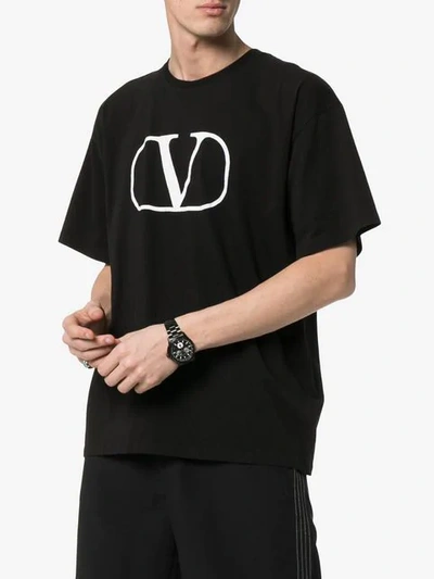 Shop Valentino Vlogo T-shirt In Black
