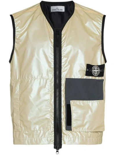 Shop Stone Island Water-resistant Gilet - Gold