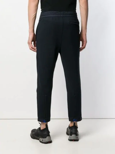 Shop Prada Cropped Track Pants In Blue