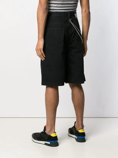 Shop Diesel Denim Skater Shorts In Black