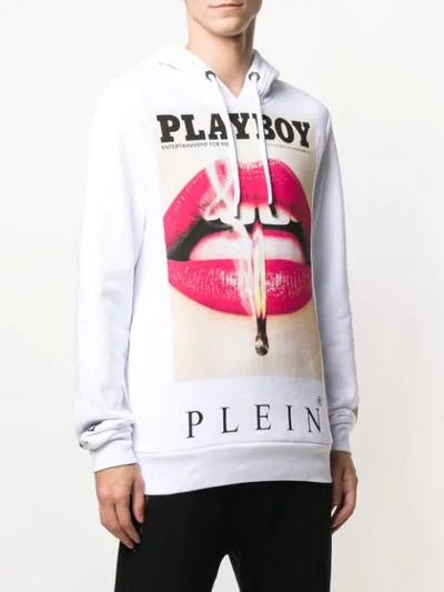 Shop Philipp Plein X Playboy Cover Hoodie In White