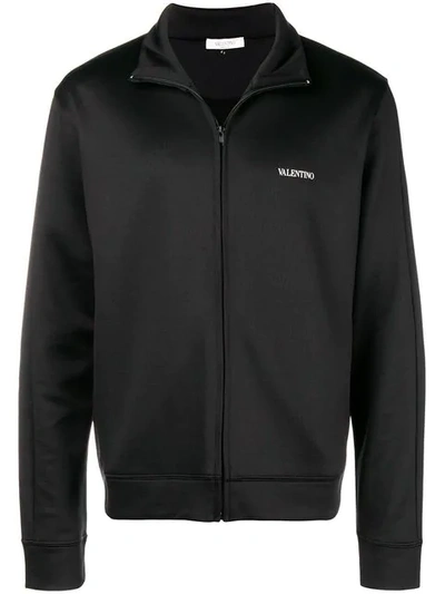 Shop Valentino Zip Front Sports Jacket In Black