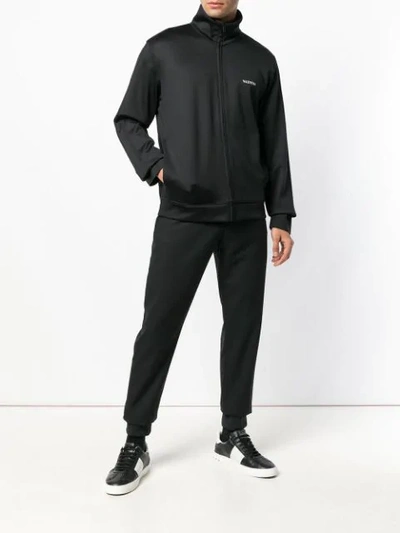 Shop Valentino Zip Front Sports Jacket In Black