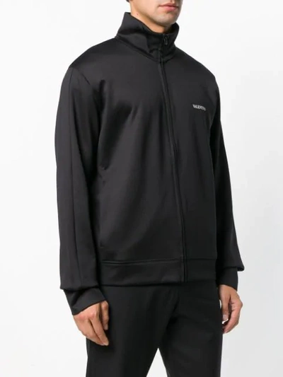 Shop Valentino Zip Front Sports Jacket In Black