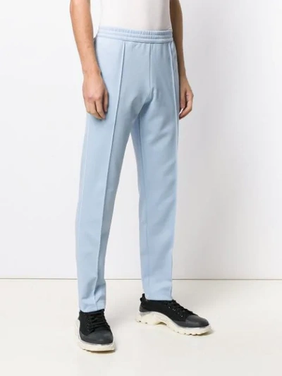 Shop Helmut Lang Plain Casual Trousers In Blue