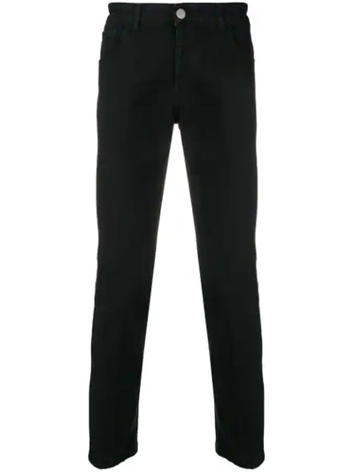 Shop Entre Amis Classic Slim-fit Jeans In Black