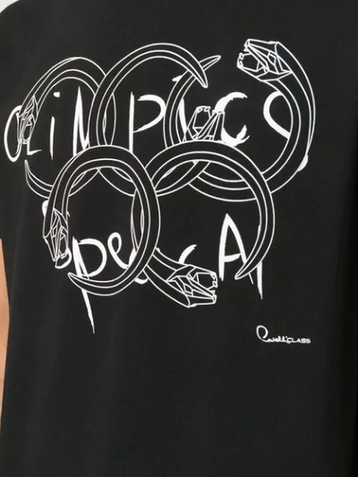 Shop Cavalli Class Olympic Print T-shirt In Black