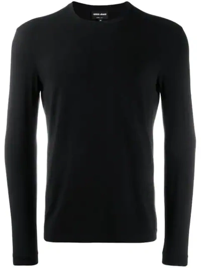 Shop Giorgio Armani Jersey Sweatshirt In Black