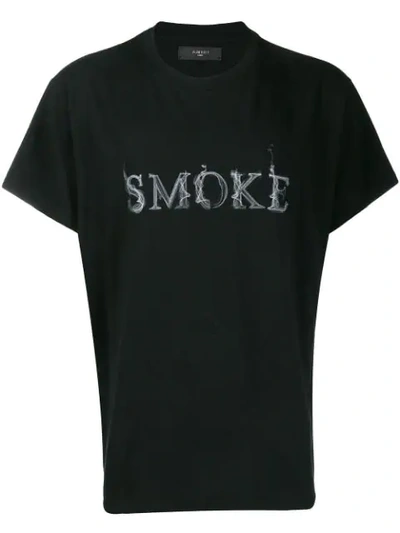 Shop Amiri Printed 'smoke' T In Black