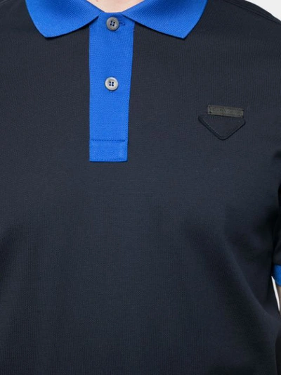 Shop Prada Shortsleeved Polo Shirt In Black