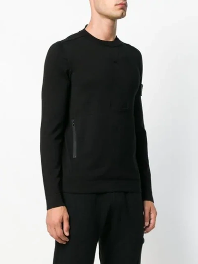 Shop Stone Island Shadow Project Classic Crew Neck Sweater - Black