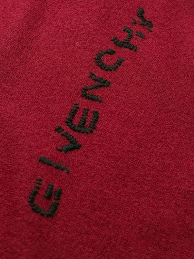 Shop Givenchy Embroidered Logo Sweater In Red