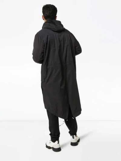 BALMAIN CLIP FASTENING HOODED PARKA - 黑色