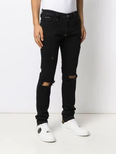 Shop Philipp Plein Straight Leg Jeans In Black