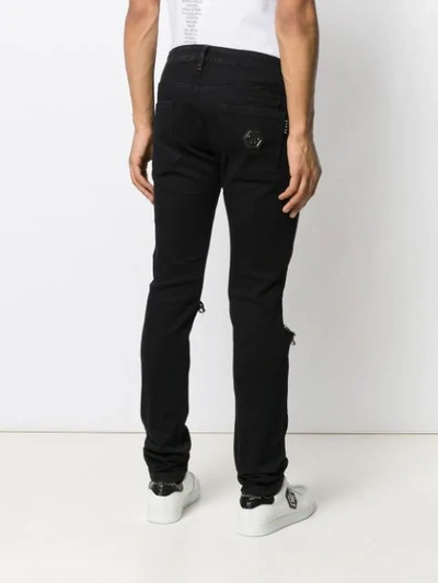 Shop Philipp Plein Straight Leg Jeans In Black