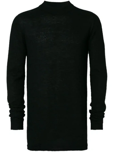 Shop Rick Owens Long-sleeve Fitted Sweater - Black