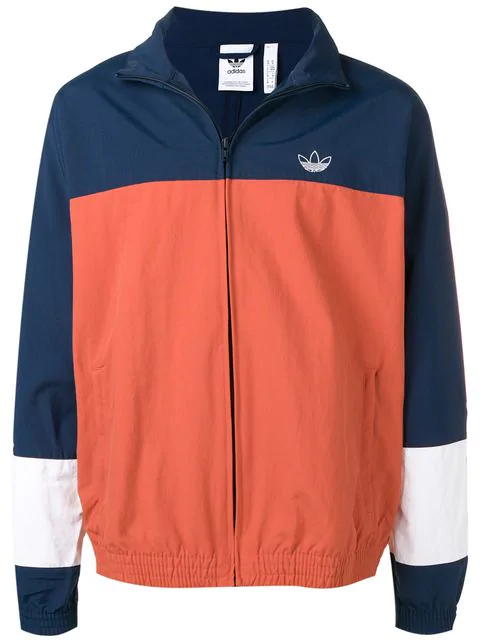 blue orange and white adidas jacket