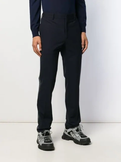 Shop Fendi Tailored Straight-leg Trousers In Blue