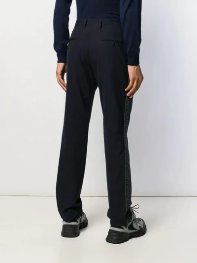 Shop Fendi Tailored Straight-leg Trousers In Blue