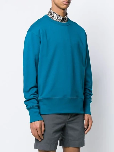 Shop Acne Studios Oversized Crew Neck Sweatshirt In Blue
