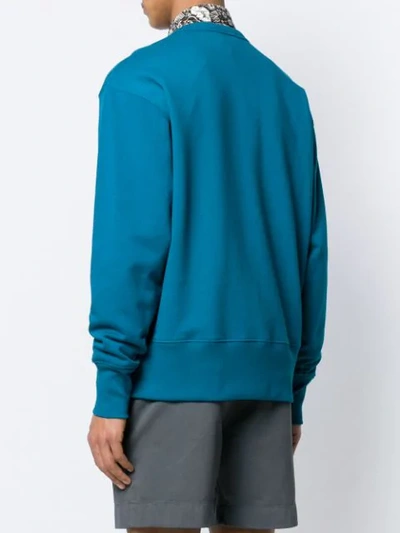 Shop Acne Studios Oversized Crew Neck Sweatshirt In Blue