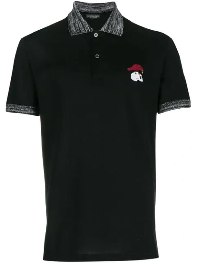 Shop Alexander Mcqueen Poloshirt Mit Logo-stickerei In Black