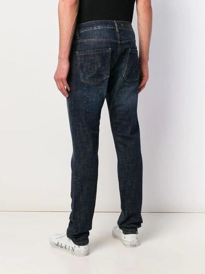 Shop Philipp Plein Skull Straight-cut Jeans In Blue