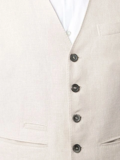Shop Brunello Cucinelli Button Up Vest In Neutrals