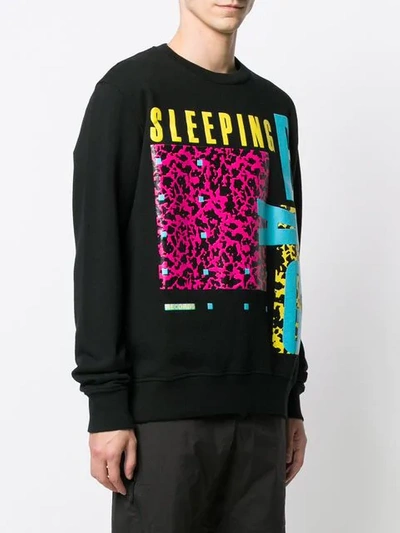Shop Amen Sleeping Bag Print Sweatshirt - Black