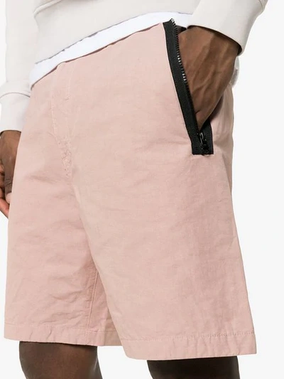 Shop Stone Island Shadow Project Zip Pocket Knee-length Bermuda Shorts In Pink