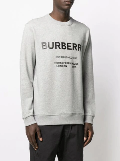 Shop Burberry Horseferry Print Cotton Sweatshirt In Grey