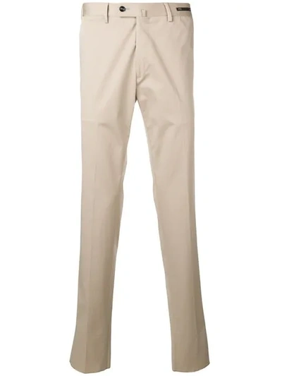 Shop Pt01 Tailored Chinos In Neutrals