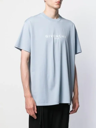 Shop Givenchy Contrast Logo T In 451 Pale Blue