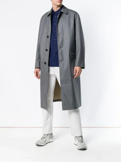 Shop Maison Margiela Single Breasted Coat In Grey