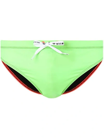 MSGM MSGM X SUNDEK游泳紧身三角裤 - 绿色