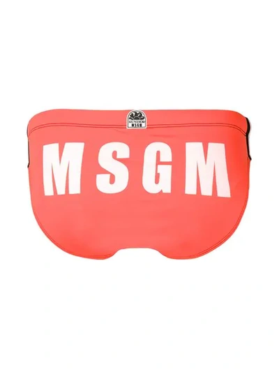 Shop Msgm X Sundek Swimming Briefs In 35 Green