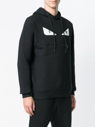 Shop Fendi Embellished Bag Bugs Hoodie In Black