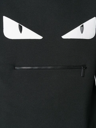 Shop Fendi Embellished Bag Bugs Hoodie In Black