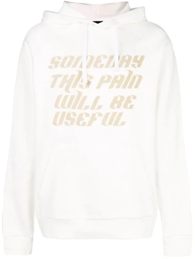 Shop Lanvin Useful Pain Print Hoodie In White