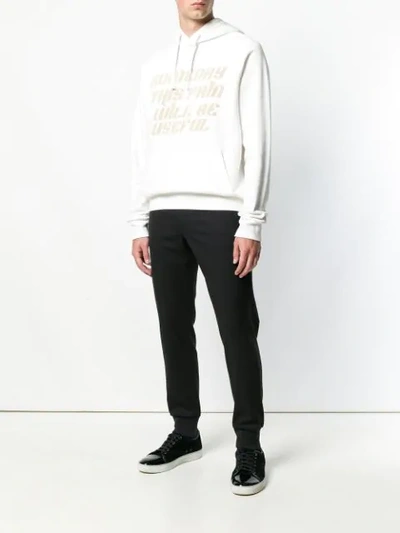 Shop Lanvin Useful Pain Print Hoodie In White