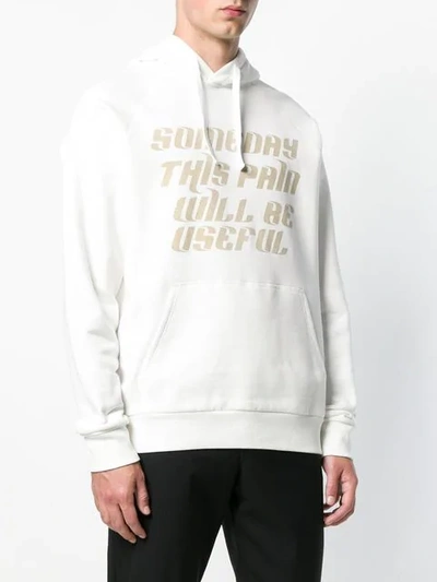 Shop Lanvin Useful Pain Print Hoodie In White