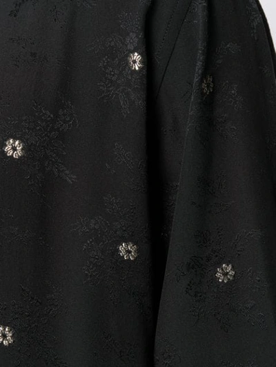 Shop Saint Laurent Flower Embroidered Shirt In Black
