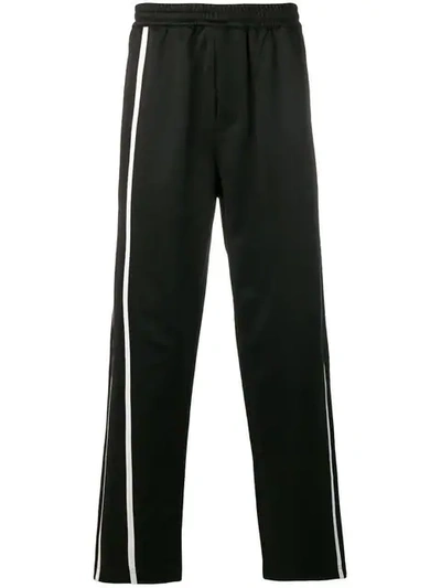 Shop Helmut Lang Stripe Track Pants In Black