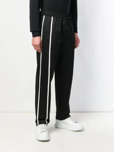 Shop Helmut Lang Stripe Track Pants In Black