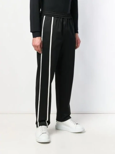 Men's Sport Striped Track Pants In Black
