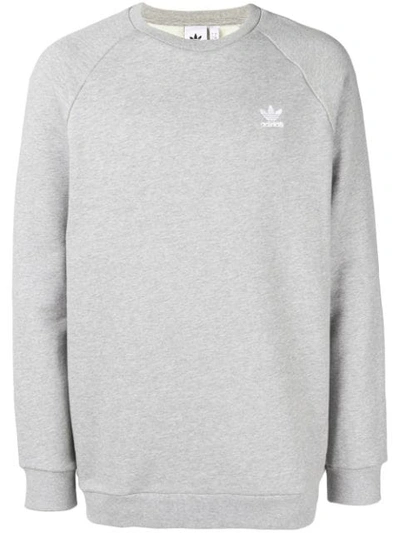 Shop Adidas Originals Essential Sweatshirt In Grey