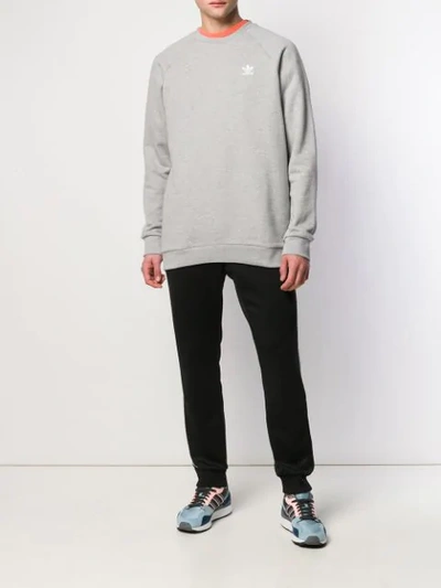 Shop Adidas Originals Essential Sweatshirt In Grey