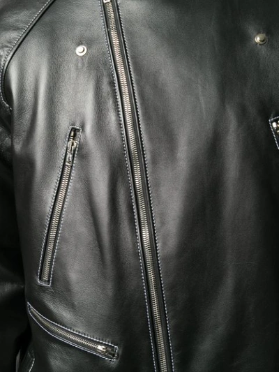 Shop Pihakapi Leather Mid-length Coat - Black