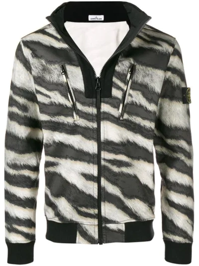 Stone Island Zebra Print Coat In Brown | ModeSens