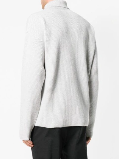 Shop Tom Ford Ribbed Knit Sweater In Grey